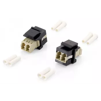 Equip Fiber Optic Keystone Adapter, LC Duplex, LC/LC, Beige, Black, 17.8 mm, 29 mm, 16.1 mm, 6.5 g