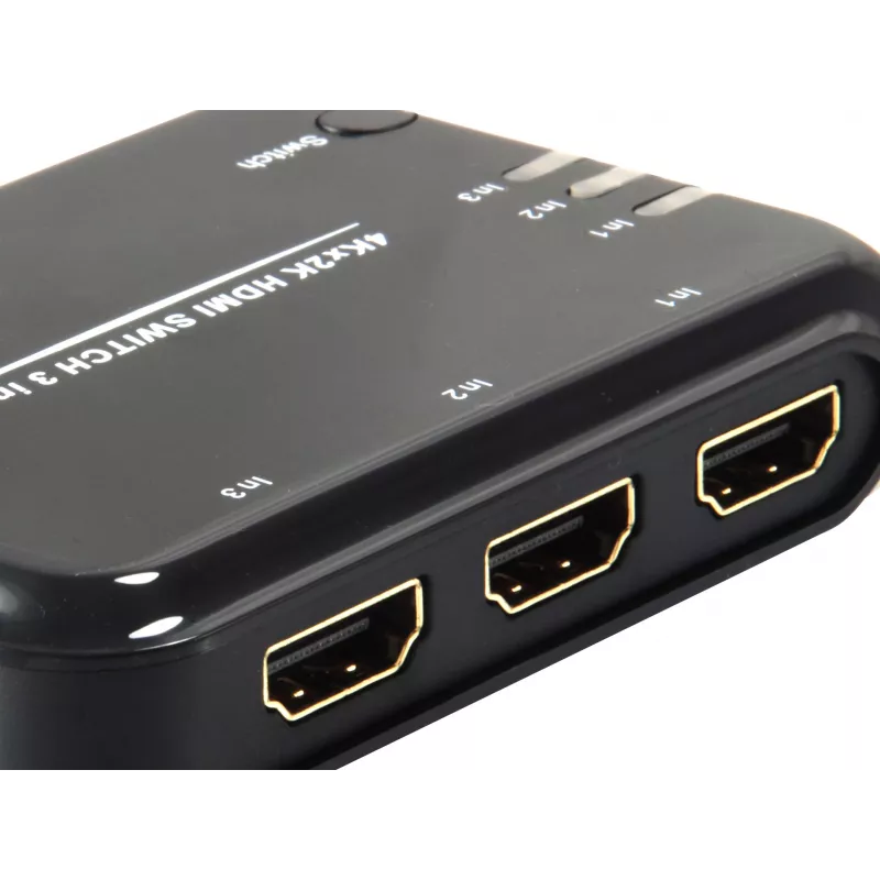 Equip HDMI 1.4 Switch 3x1, HDMI, Plastic, Black, IR, 7.1 channels, DTS-HD, Dolby TrueHD