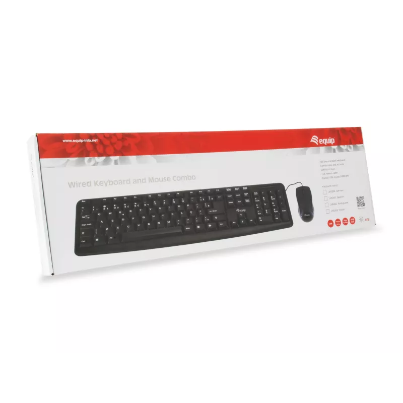 Equip 245200 keyboard Mouse included Office USB QWERTZ German Black