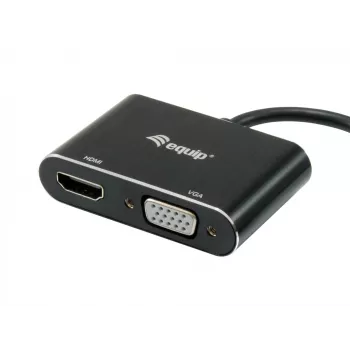 Equip USB 3.0 to HDMI/VGA (HD15) Adapter, 3.2 Gen 1 (3.1 Gen 1), USB Type-A, HDMI output, 1920 x 1080 pixels