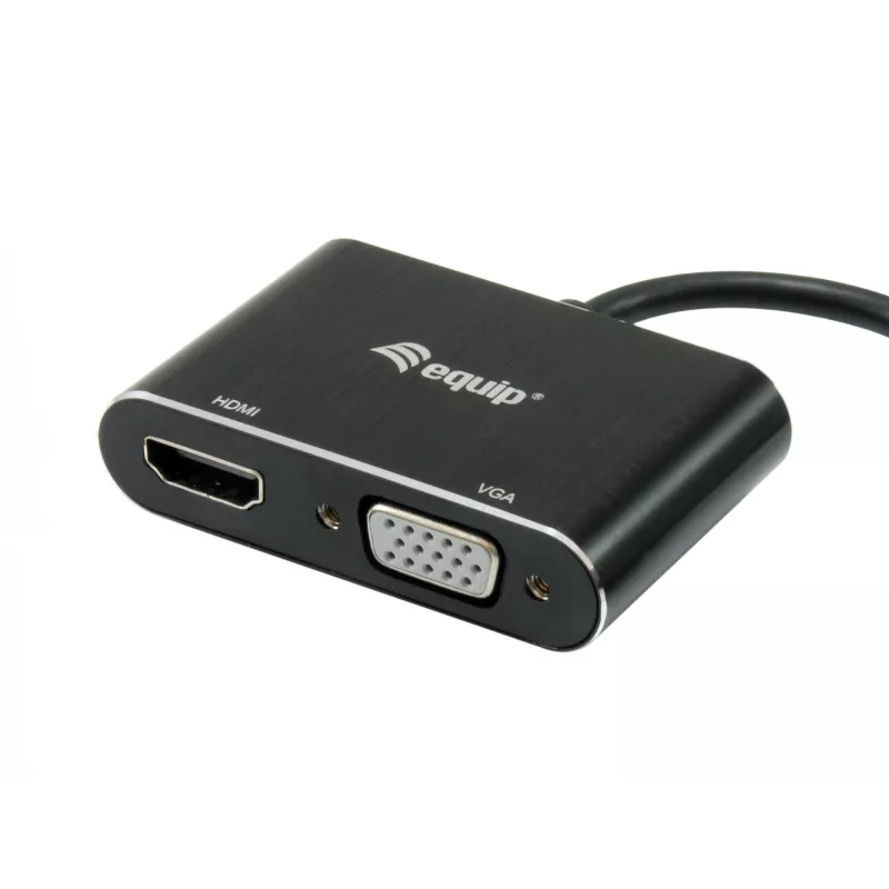 Equip USB 3.0 to HDMI/VGA (HD15) Adapter, 3.2 Gen 1 (3.1 Gen 1), USB Type-A, HDMI output, 1920 x 1080 pixels