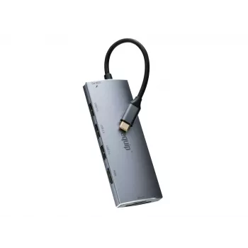 Equip USB-C 7 in 1 Multifunctional Adapter, USB 3.2 Gen 1 (3.1 Gen 1) Type-C, 100 W, Silver, MicroSD (TransFlash), MicroSDHC, SD, SDHC, 4K Ultra HD, 30 Hz