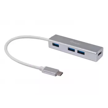Equip USB-C to 4-port USB 3.0 Hubs, USB 3.2 Gen 1 (3.1 Gen 1) Type-C, USB 3.2 Gen 1 (3.1 Gen 1) Type-A, 5000 Mbit/s, Silver, Aluminium, Windows 10, Windows 7, Windows 8