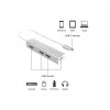 Equip USB-C to 4-port USB 3.0 Hubs, USB 3.2 Gen 1 (3.1 Gen 1) Type-C, USB 3.2 Gen 1 (3.1 Gen 1) Type-A, 5000 Mbit/s, Silver, Aluminium, Windows 10, Windows 7, Windows 8