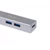 Equip USB-C to 4-port USB 3.0 Hubs, USB 3.2 Gen 1 (3.1 Gen 1) Type-C, USB 3.2 Gen 1 (3.1 Gen 1) Type-A, 5000 Mbit/s, Silver, Aluminium, Windows 10, Windows 7, Windows 8