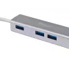 Equip USB-C to 4-port USB 3.0 Hubs, USB 3.2 Gen 1 (3.1 Gen 1) Type-C, USB 3.2 Gen 1 (3.1 Gen 1) Type-A, 5000 Mbit/s, Silver, Aluminium, Windows 10, Windows 7, Windows 8
