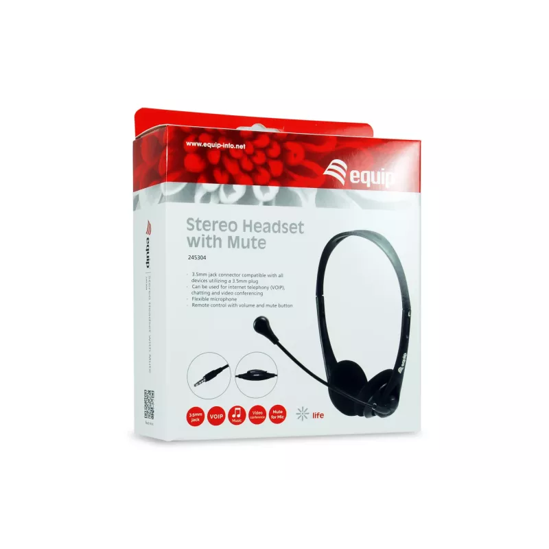 Headset Equip Stereo Headset with Mute