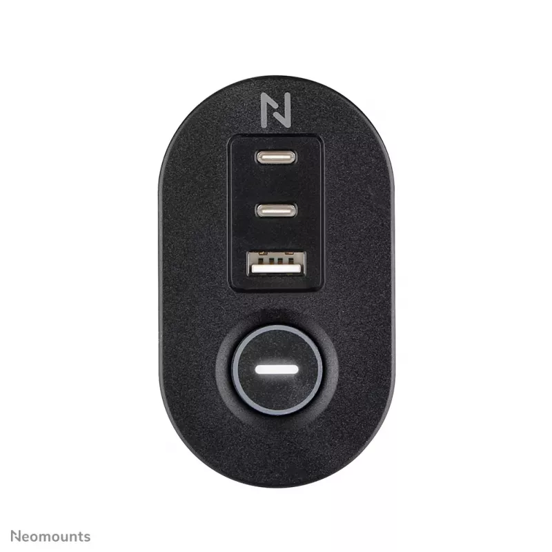 Neomounts DS22-840BL6 Desk socket with clamp and USB-C and USB-A ports - Quick charge