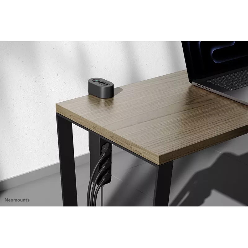Neomounts DS22-840BL6 Desk socket with clamp and USB-C and USB-A ports - Quick charge