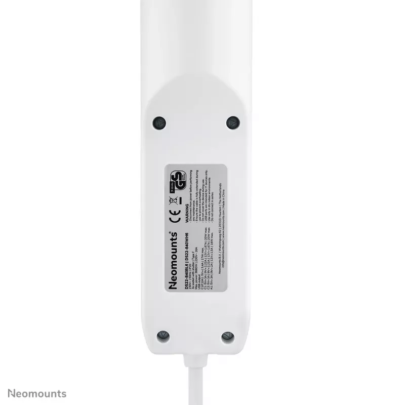 Neomounts DS22-840WH6 Desk socket with clamp and USB-C and USB-A ports - Quick charge