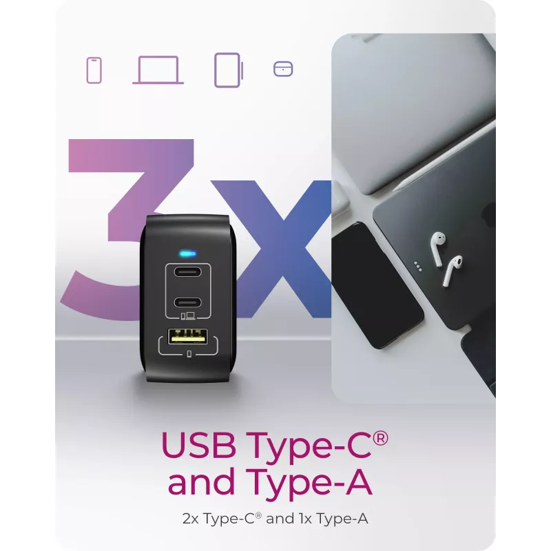 Charger Indoor ICY BOX IB-PS1030-PD Universal Black Fast Charging