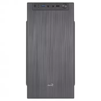 Aerocool CS108BKV1 Compact Micro ATX PC Case Aluminium Brushed 80cm Fan Black