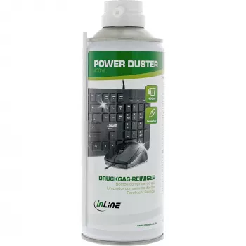 Compressed Air Cleaner Spray Can 400 ml — InLine, high pressure for IT, servers and PC maintenance