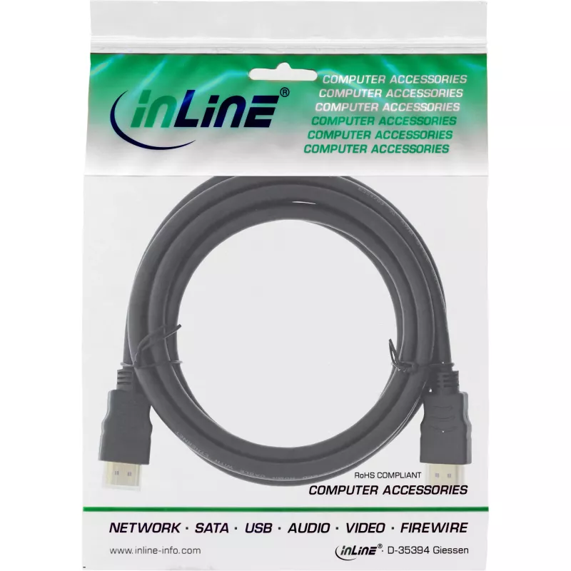InLine High Speed HDMI Cable with Ethernet Premium 4K2K male / male black 2m
