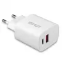 Indoor charger Lindy 73413 — universal AC 100–240V, output 12V 3A, USB-A + USB-C, white