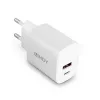 Indoor charger Lindy 73413 — universal AC 100–240V, output 12V 3A, USB-A + USB-C, white