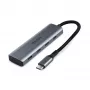 Lindy 4 Port USB 3.2 Gen 2 Type C Hub, USB 3.2 Gen 2 (3.1 Gen 2) Type-C, USB 3.2 Gen 2 (3.1 Gen 2) Type-C, 10000 Mbit/s, Grey, Aluminium, Plastic, Round cable
