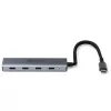 Lindy 4 Port USB 3.2 Gen 2 Type C Hub, USB 3.2 Gen 2 (3.1 Gen 2) Type-C, USB 3.2 Gen 2 (3.1 Gen 2) Type-C, 10000 Mbit/s, Grey, Aluminium, Plastic, Round cable