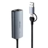 Lindy USB 3.2 Gen 1 to 5G Ethernet Converter, USB 3.2 Gen 2 (3.1 Gen 2) Type-C, 5000 Mbit/s, Grey, Aluminium, Plastic, Round cable, 0.15 m