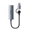 Lindy USB 3.2 Gen 1 to 5G Ethernet Converter, USB 3.2 Gen 2 (3.1 Gen 2) Type-C, 5000 Mbit/s, Grey, Aluminium, Plastic, Round cable, 0.15 m