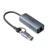 Lindy USB 3.2 Gen 1 to 5G Ethernet Converter, USB 3.2 Gen 2 (3.1 Gen 2) Type-C, 5000 Mbit/s, Grey, Aluminium, Plastic, Round cable, 0.15 m