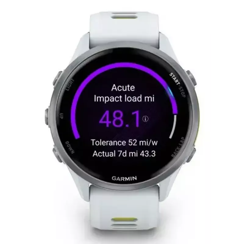 Smartwatch IFIT ICON Forerunner 970 — 1.4 inch (3.56 cm) AMOLED 454×454, GPS, Wi‑Fi, Titanium case, Silicone band (White/Yellow), 56 g
