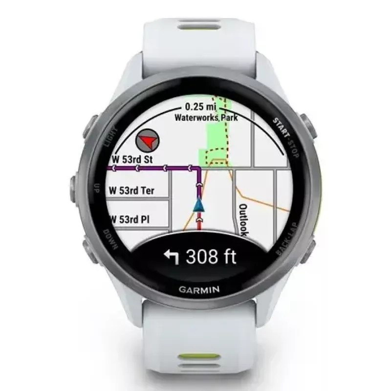 Smartwatch IFIT ICON Forerunner 970 — 1.4 inch (3.56 cm) AMOLED 454×454, GPS, Wi‑Fi, Titanium case, Silicone band (White/Yellow), 56 g