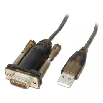 Lindy USB to Serial Converter Lite, Grey, Transparent, 1.5 m, USB Type-A, RS-232, Male, Male