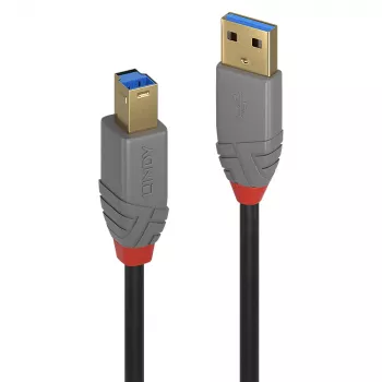 Lindy 3m USB 3.2 Type A to B Cable, 5Gbps, Anthra Line