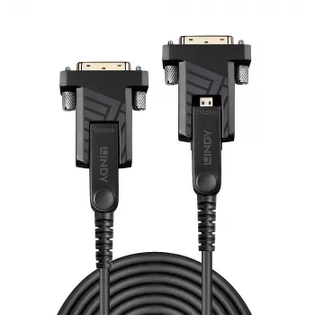Lindy 100m Fibre Optic Hybrid Micro-HDMI 18G Cable with Detachable HDMI and DVI Connectors