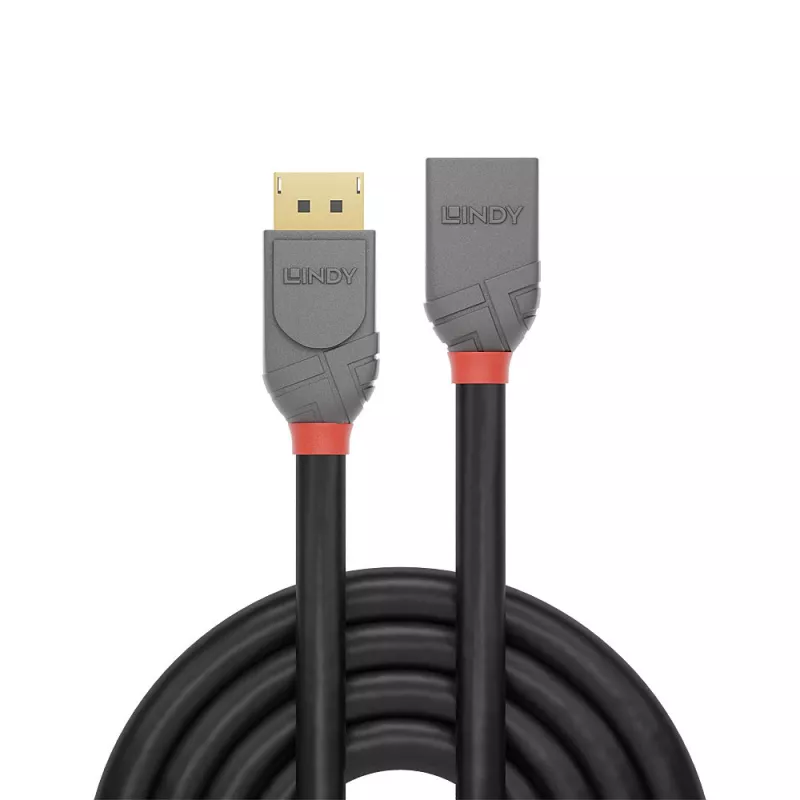 Lindy 3m DisplayPort 1.4 Extension Cable, Anthra Line