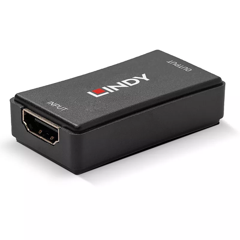 Lindy 50m HDMI 4K30 Repeater, HDCP 2.2, AV receiver, Wired, Black, HDCP