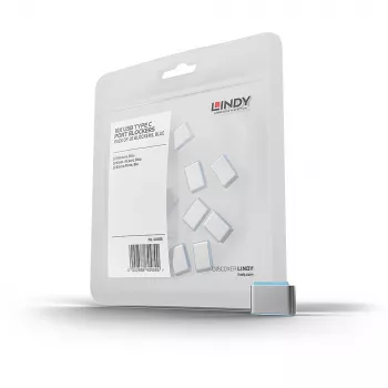 Port blocker Lindy USB Type C Port Blockers Without Key Pack of 10 Blue