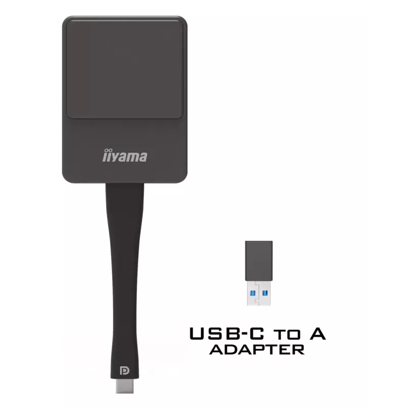 iiyama WP D002C Wireless Presentation Dongle, USB-C (DP-Alt), E-Share, Silver/Black