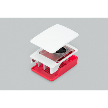 Raspberry Pi 5 Case, Red/White, with Active Cooling Fan (SC1159)