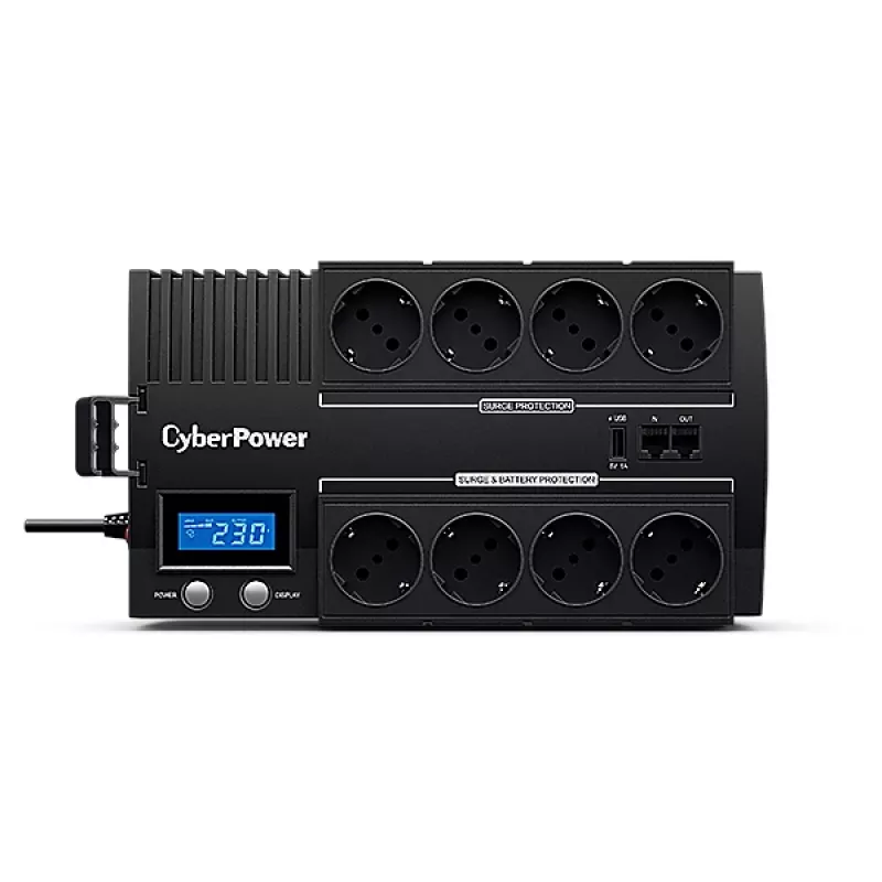 Uninterruptible Power Supply CYBERPOWER BR700ELCD, Line-Interactive 0.7 kVA (420 W), 8x Type E outlets, LCD, AVR