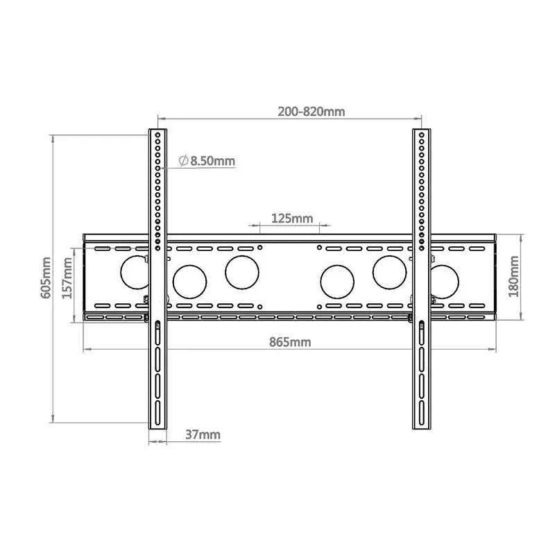 Wall Mount TV Bracket Hagor WH 85 T-HD 2.79 m (110 inch) Black