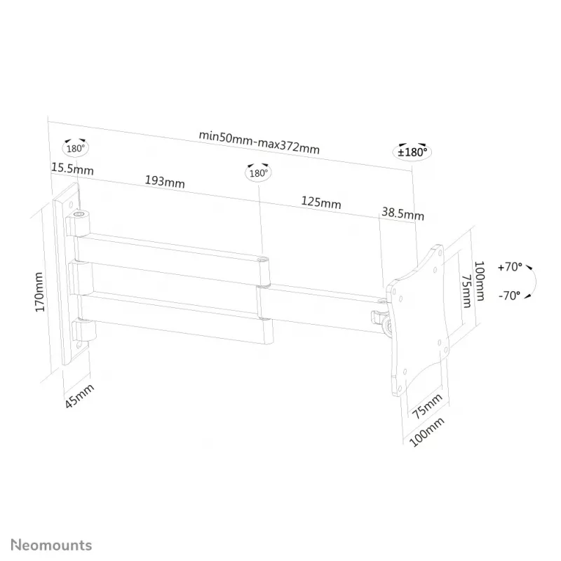Neomounts FPMA-W830 Monitor/TV mount wall 10-27 inch - full motion