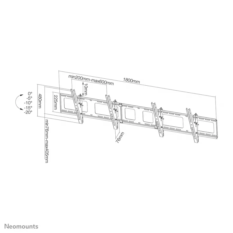 Neomounts NS-WMB200BLACK Menuboard wall mount 40-52 inch - tiltable