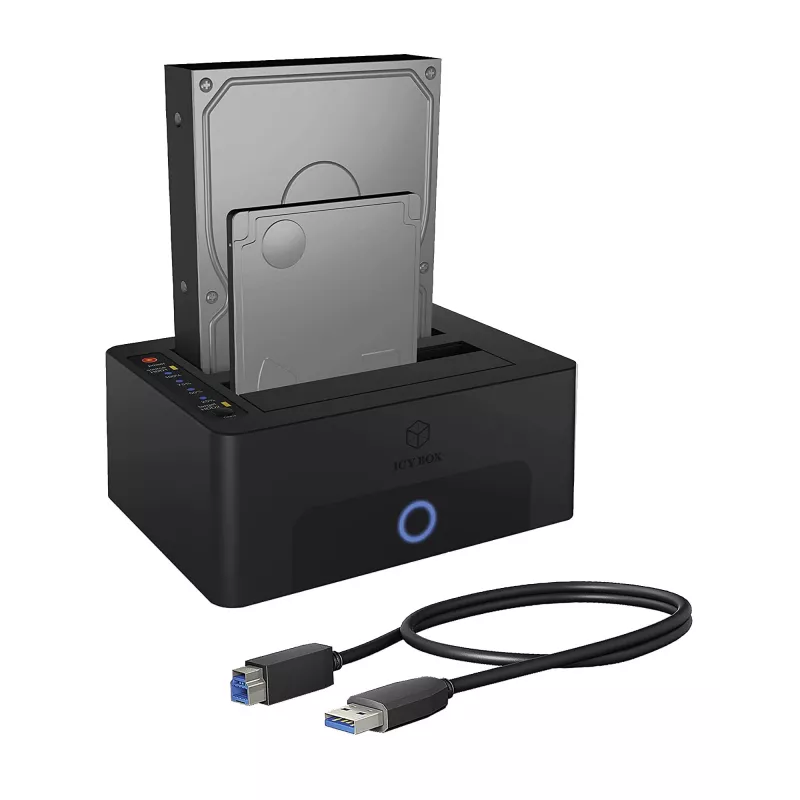 ICY BOX 2-bay Docking and Cloning Station for 2.5 inch or 3.5 inch SATA Drives to USB 3.0 Host