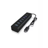 ICY BOX IB-HUB1700-C3 USB 3.2 Gen 1 (3.1 Gen 1) Type-C 5000 Mbit/s Black