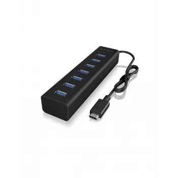 ICY BOX IB-HUB1700-C3 USB 3.2 Gen 1 (3.1 Gen 1) Type-C 5000 Mbit/s Black
