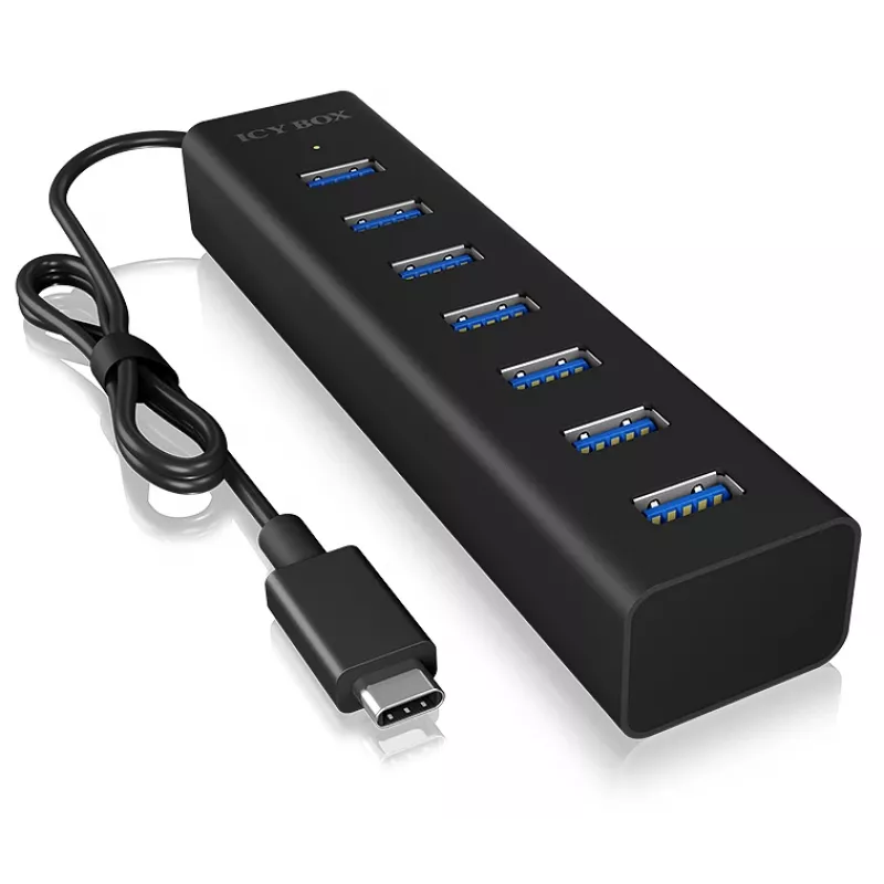 ICY BOX IB-HUB1700-C3 USB 3.2 Gen 1 (3.1 Gen 1) Type-C 5000 Mbit/s Black