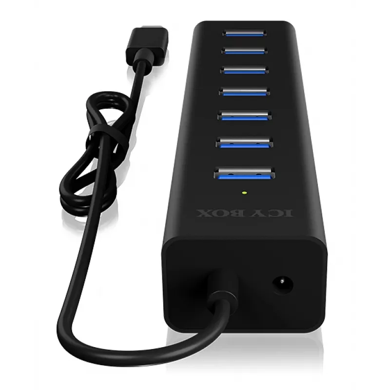 ICY BOX IB-HUB1700-C3 USB 3.2 Gen 1 (3.1 Gen 1) Type-C 5000 Mbit/s Black
