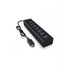 ICY BOX IB-HUB1700-C3 USB 3.2 Gen 1 (3.1 Gen 1) Type-C 5000 Mbit/s Black
