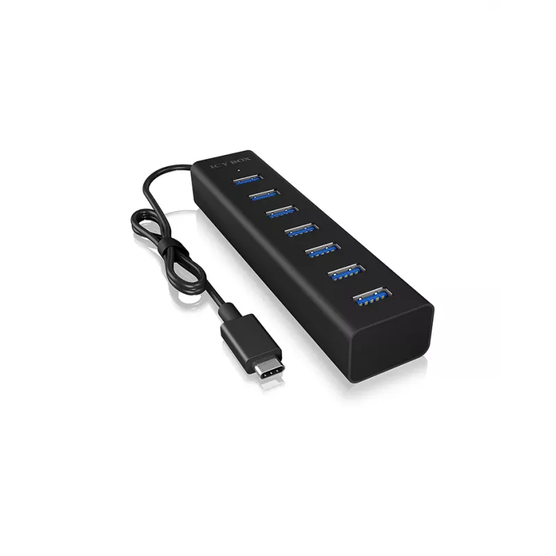 ICY BOX IB-HUB1700-C3 USB 3.2 Gen 1 (3.1 Gen 1) Type-C 5000 Mbit/s Black