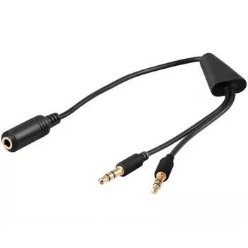 Audio Cable Microconnect AUDAL 0.4m 2x3.5mm Male to 3.5mm Female Black