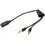 Audio Cable Microconnect AUDAL 0.4m 2x3.5mm Male to 3.5mm Female Black