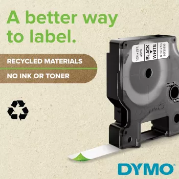 DYMO Authentic D1 Labels | Black Print on White | 19mm x 7m | Self-Adhesive Labels for LabelManager Label Printers | 10 Count