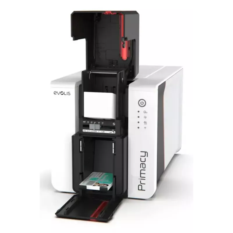 Plastic card printer Evolis Primacy 2 — Dye-sublimation/Resin thermal transfer, 300 x 1200 DPI, 100-sheet input, Fast Ethernet